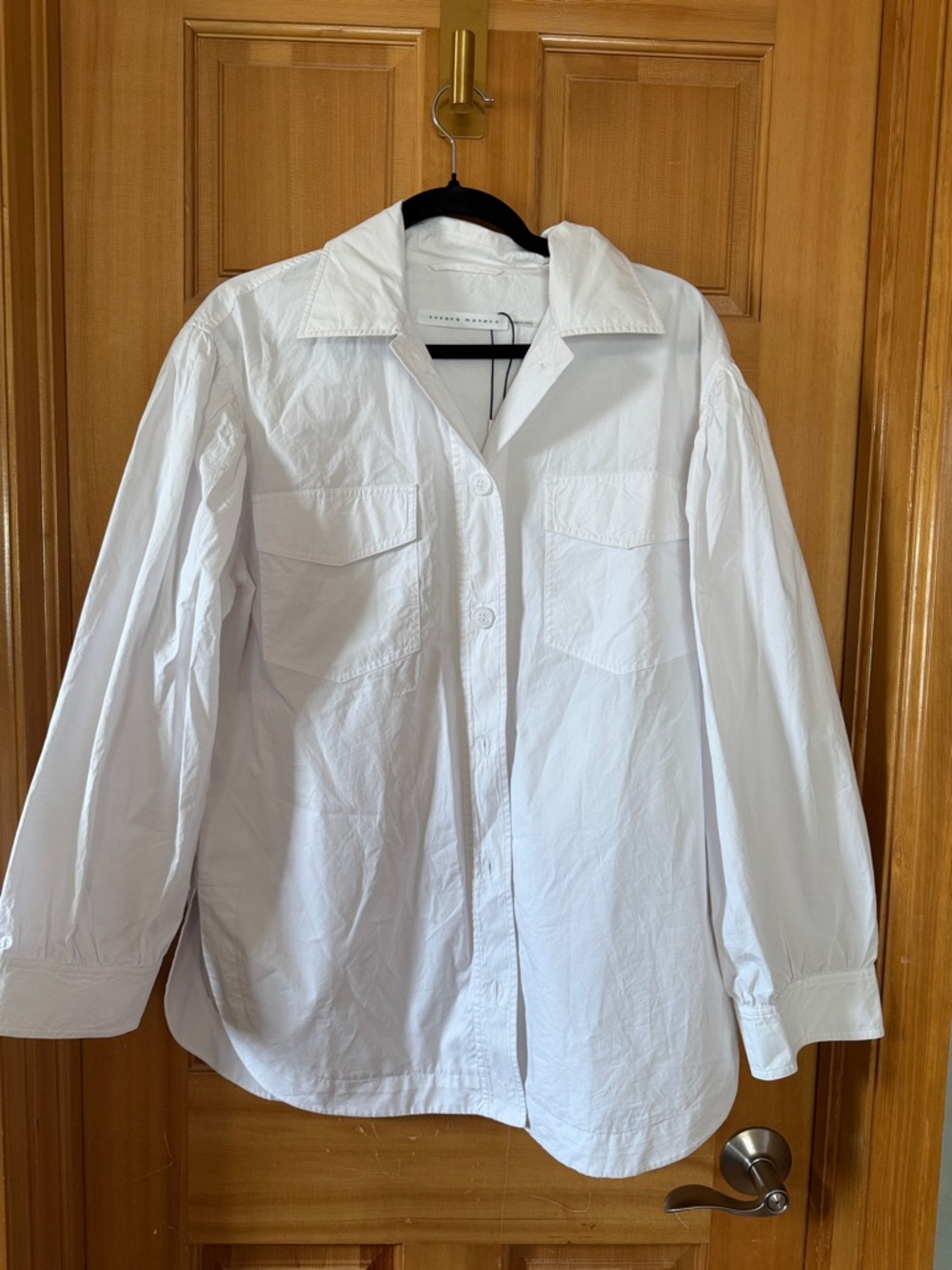 Susana Monaco White Button-Up Shirt with Black Details